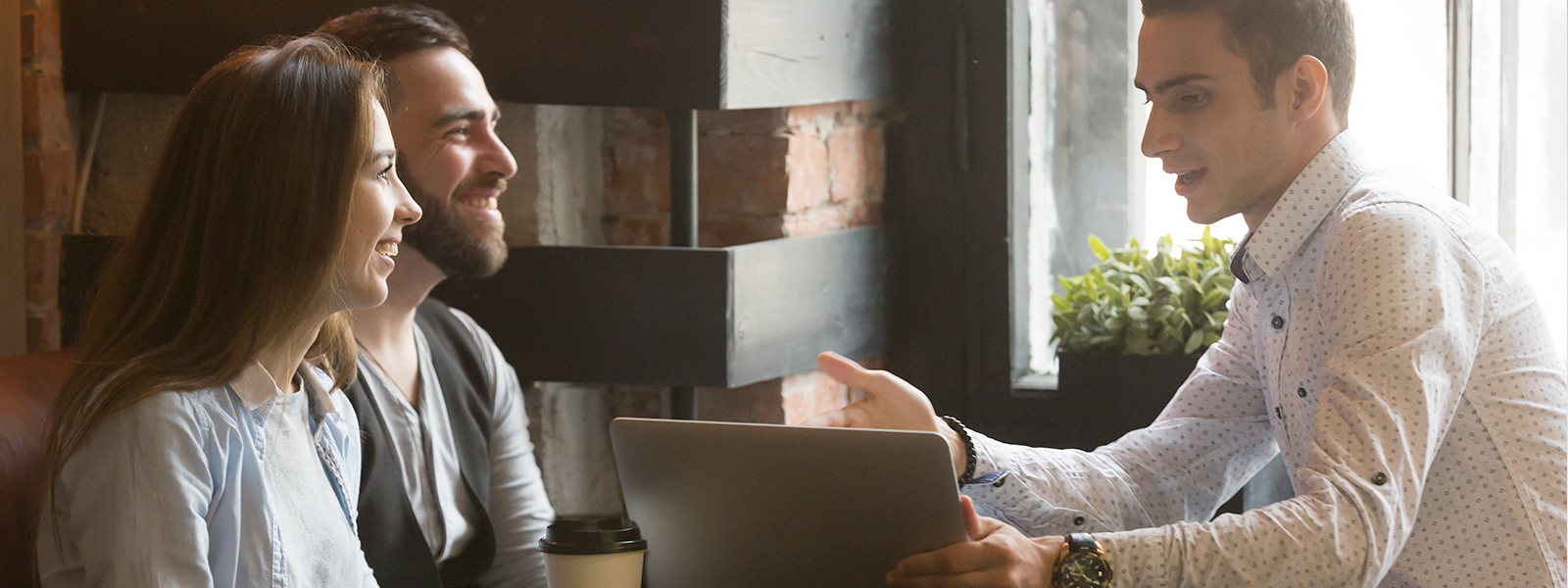 Two people are conversing.