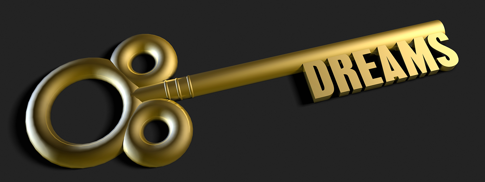 A brass key gleams in the light, inviting the viewer to unlock their dreams.