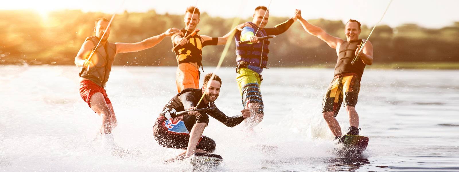 a team of water skiers